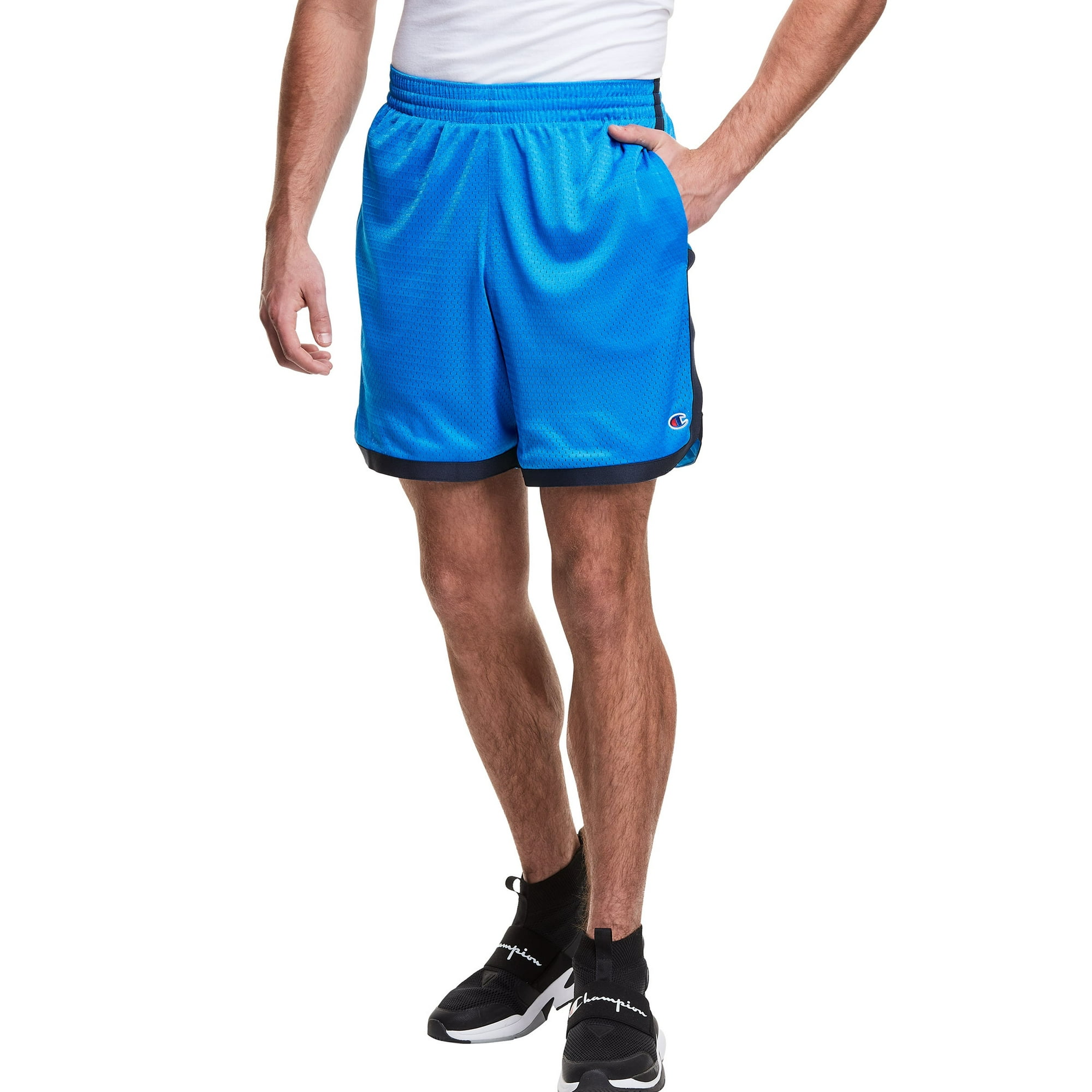 Champion Mens 7 Inch Taped Mesh Shorts XXL Balboa Blue Walmart