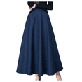 thumbnail image 2 of Falda larga, falda acampanada con cintura elástica, falda casual, 2 of 3