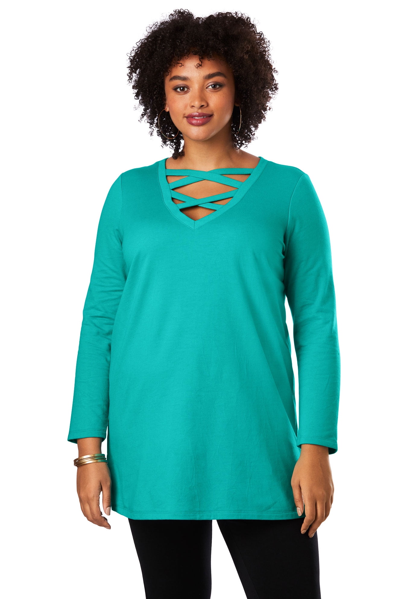 Crisscross Maxi Tunic Sweatshirt - 26 