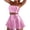 Pink, variant on Cocktail Dresses for Women 2 Piece Set Strapless Crop Top and Pleated Mini Skirt
