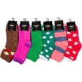 thumbnail image 2 of Sakkas Super Soft Anti-Slip Fuzzy Ankle Socks Value Assorted 6-Pack - 16801-pack3 - 9-11, 2 of 2