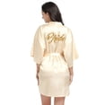 thumbnail image 5 of LYMAYTER Women Satin Robe Summer Fashion Lightweight Gold Lettered Kimono for Sleepwear Bathrobe S-2XL, 5 of 7