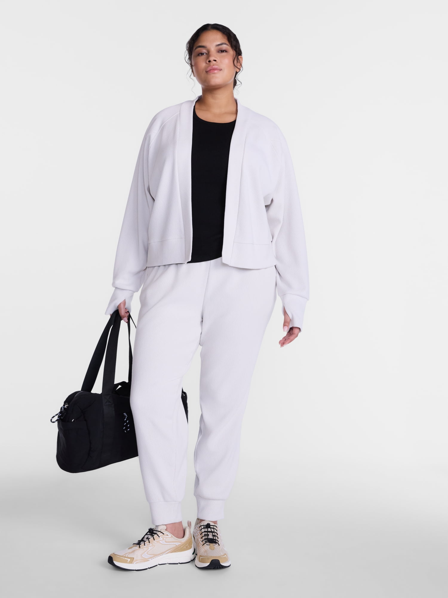 Avia Women's and Women's Plus Ribbed Ottoman Joggers, Sizes XS-4X