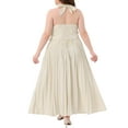thumbnail image 4 of DARING DIVA Women's Plus 2 Pieces Halter Top Pleated Maxi Skirt Set Beige 1X, 4 of 6