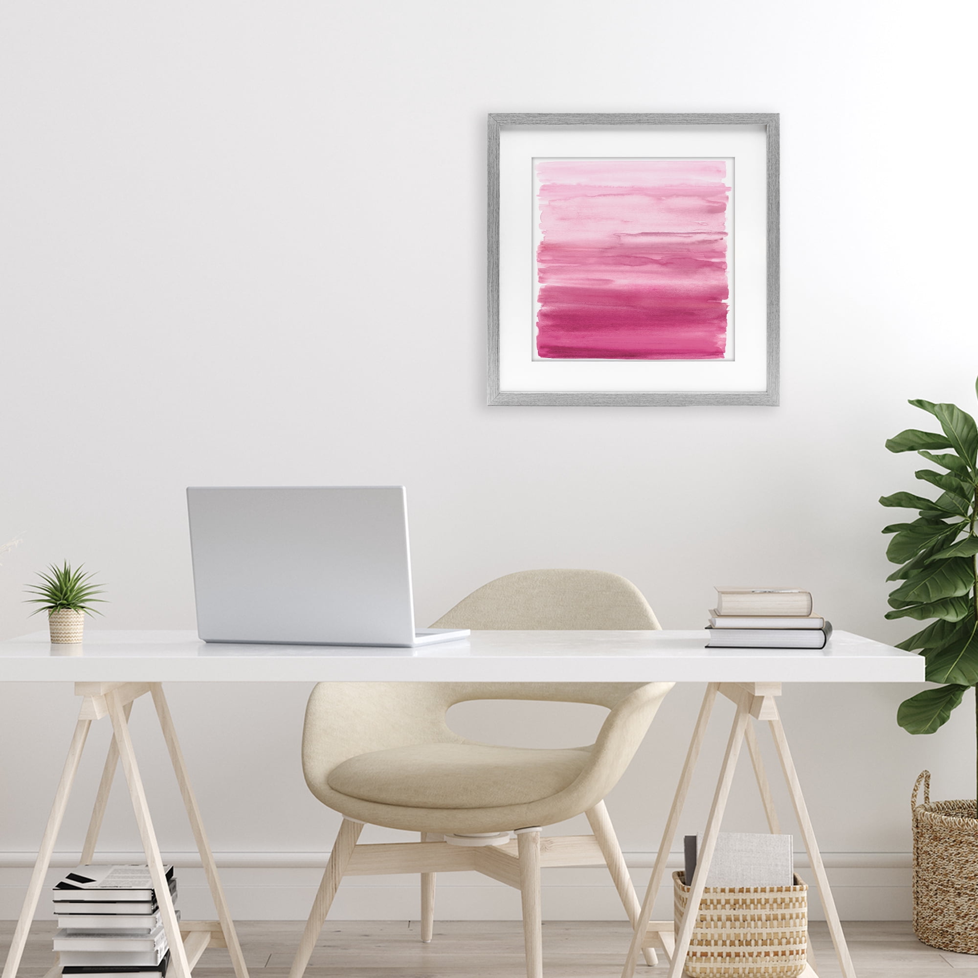 Stupell Industries Gradient Pink Blush Gray Framed Print Under Glass, design by Allie Corbin