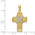 thumbnail image 3 of 14K Two-Tone Gold Charm Pendant Themed 33 mm 28 Diamond-Cut Cross, 3 of 4