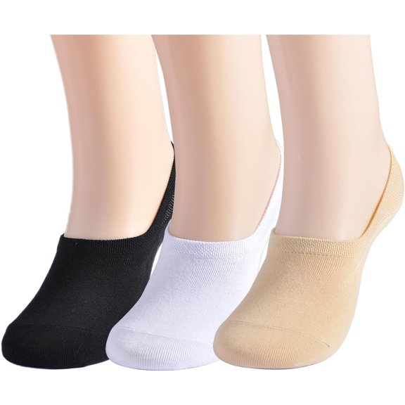 No Show Socks Women Non Slip Low Cut Socks Cotton Short Socks for Women Invisible Liner 3/6 Pairs