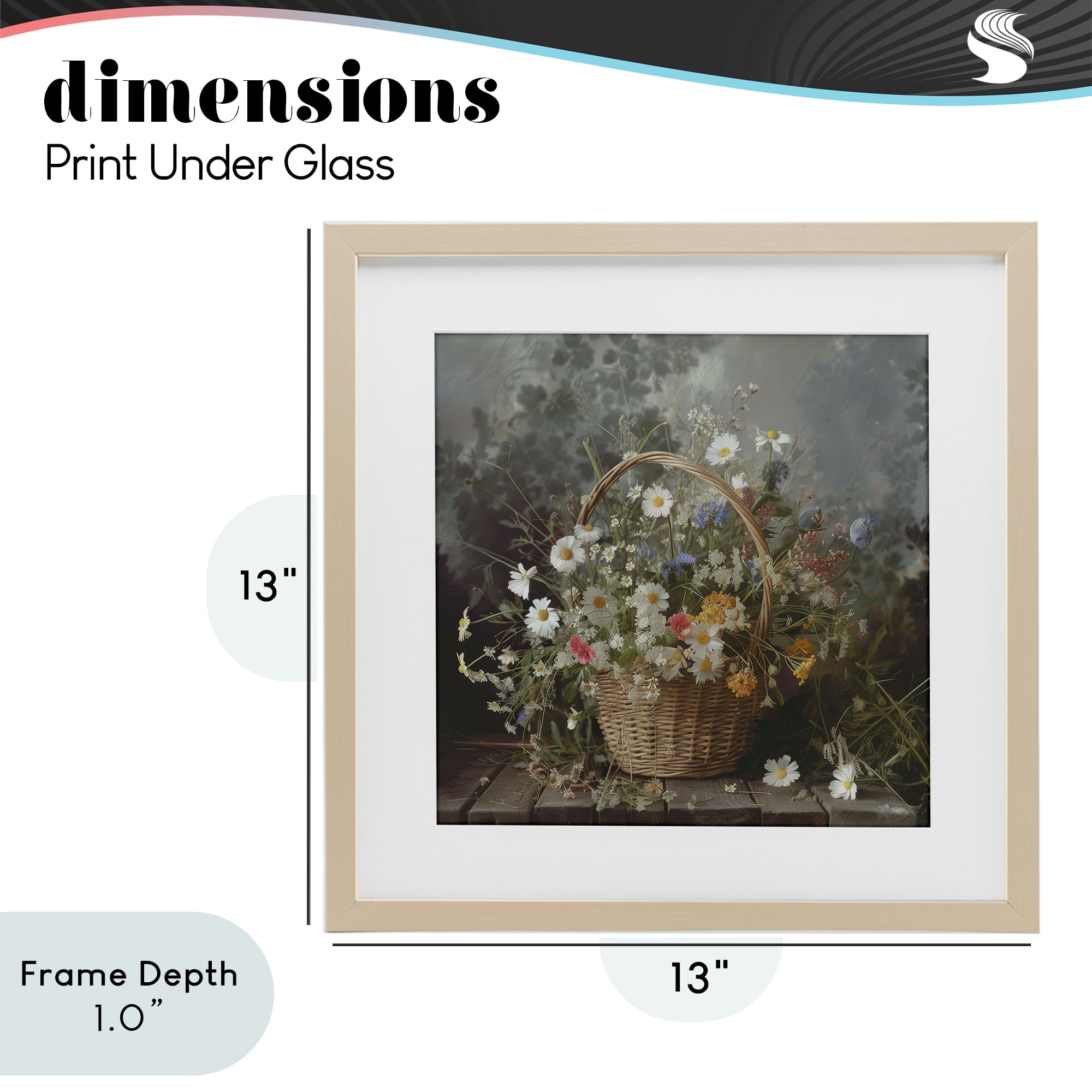 Stupell Industries Florals In A Basket Arrangement Birch Framed Print Under Glass, design by Lazar Studio