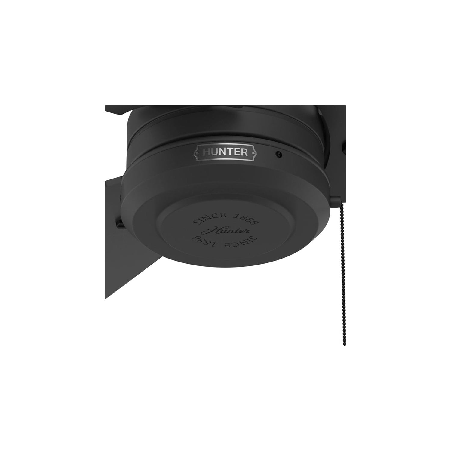 Hunter 36 inch Cassius Matte Black Damp Rated Ceiling Fan and Pull Chain