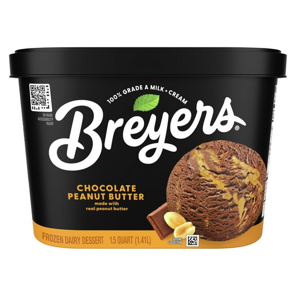 Breyers Chocolate Peanut Butter Ice Cream Gluten-Free Kosher Milk, 48 oz 1 Count