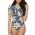 thumbnail image 1 of Fotbe Lilies Flowers Body de Mujer con Cuello Redondo y Mangas Cortas, Sin Mangas Ajustado, Suave, Cómodo y Básico-Small, 1 of 7