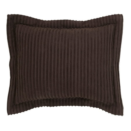 Better Trends Jullian Stripes Design 100% Cotton Standard Sham Chocolate