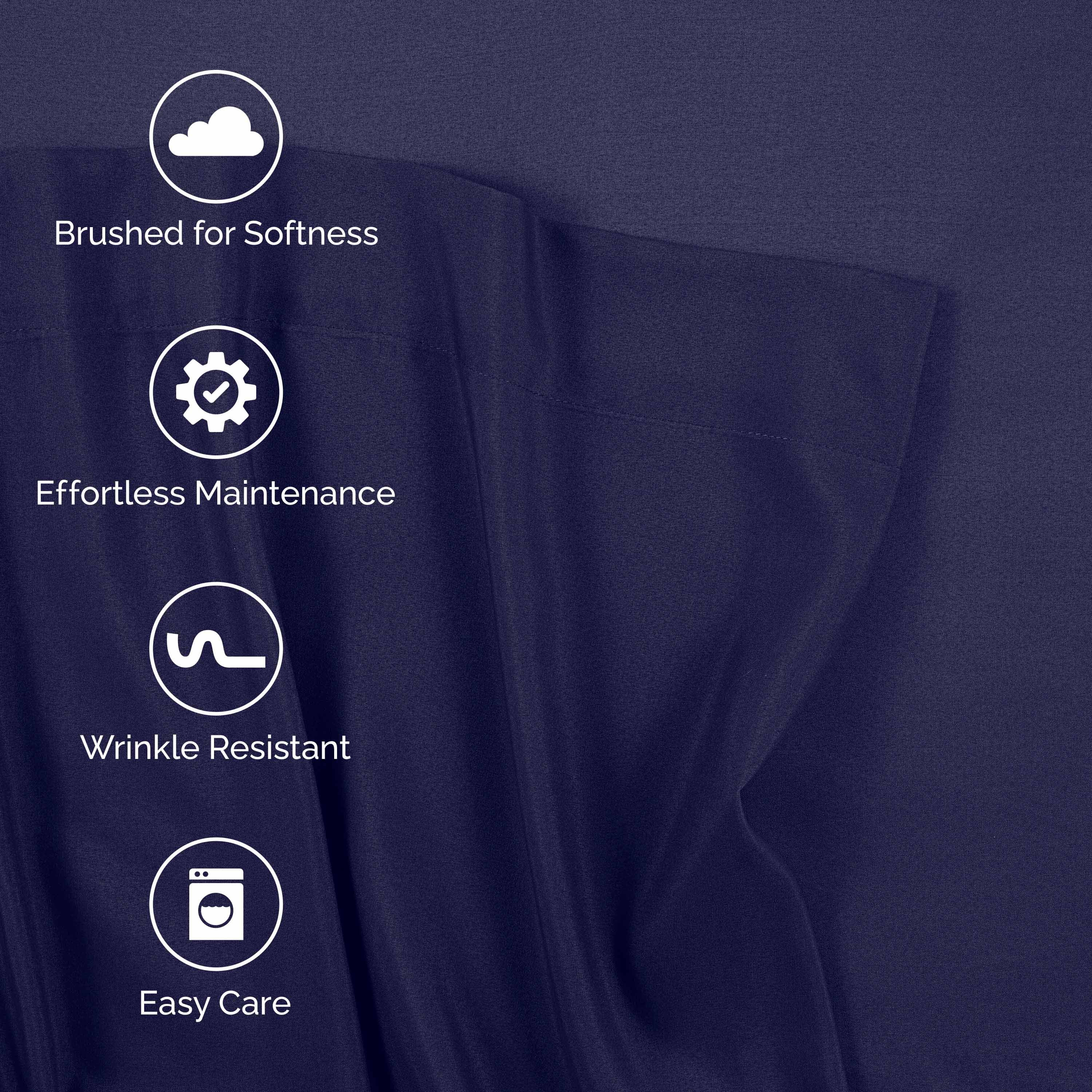 Martex Easy Living 3-Piece Twin Microfiber Sheet Set | Brushed Soft Easy Care | Navy Blue