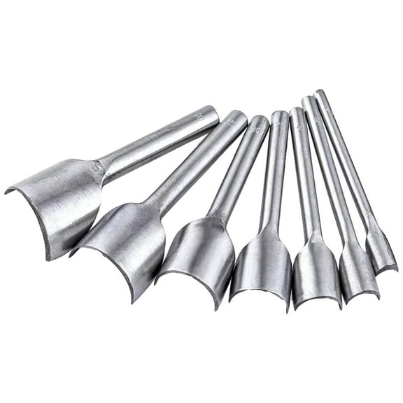 7 PCS Quarter-Round Cutter Punches, DIY Leather Punch Tools, Electroplated High Carbon Steel, Belt End Hole Punch 10 to 40 mm for Leathercraft, DIY Projects