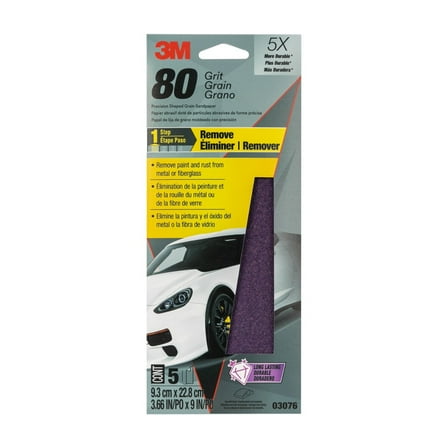 3M Precision Shaped Grain Sandpaper, 03076, 80 Grit