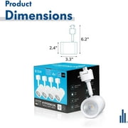 Hyperikon LED Track Head Lighting, H-Type Integrated Track Light, 8.5W50W, Daylight White, Energy Star, 4 Pack