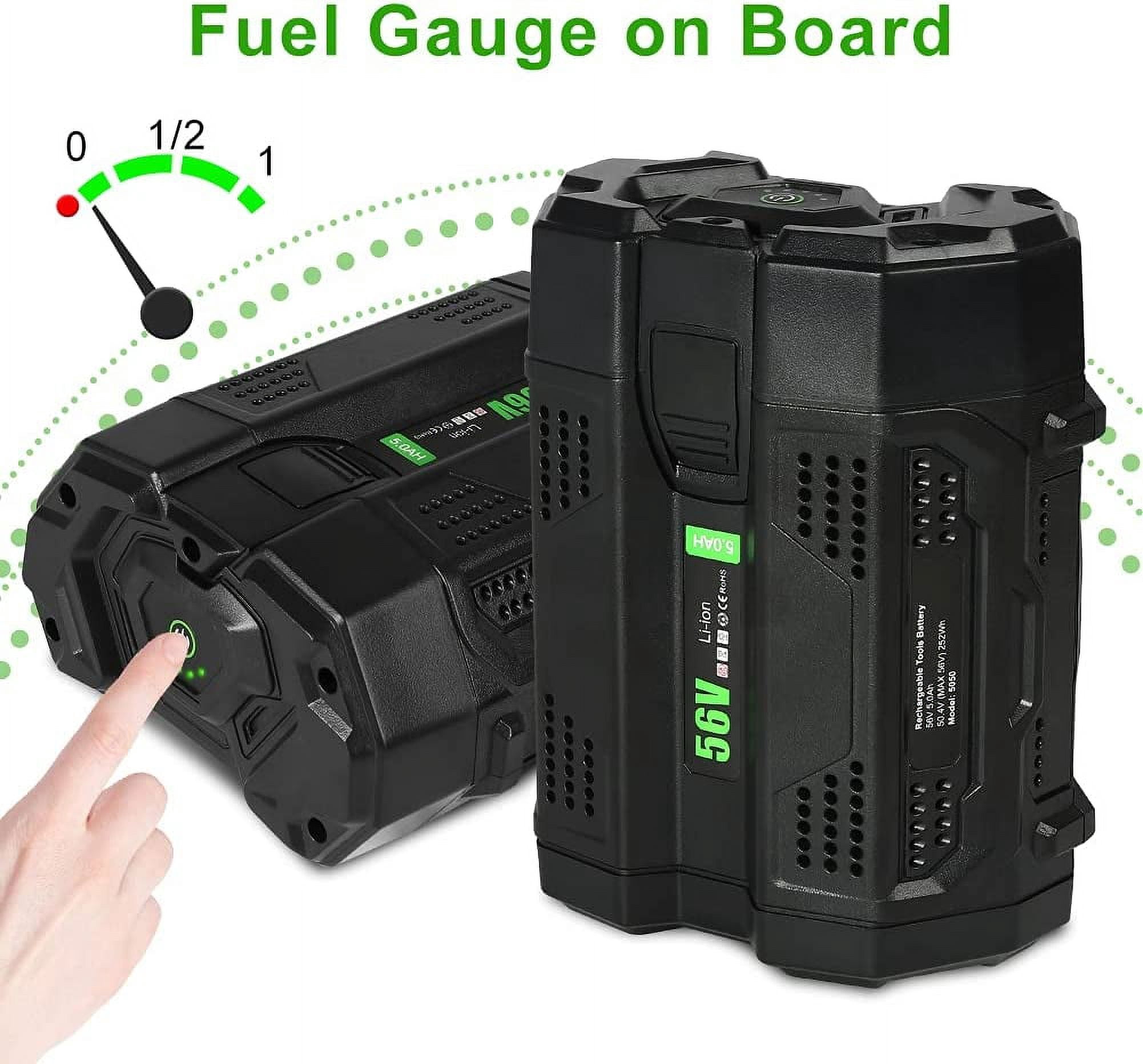 56V 5.0Ah Li-Ion Replacement Battery for EGO Battery for EGO 56V Power Tools BA2800T LB4800 with Fuel Gauge