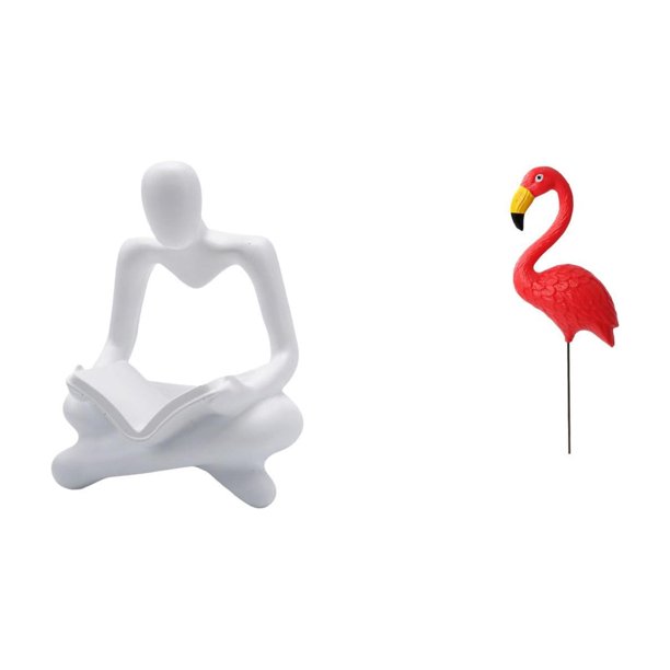 Estatua De Pájaro Pensador Abstracto Creativo, Escultura Artesanal Para Decoración De Sala De Estar, Adorno De Arte Para Patio, Accesorios De Jardín De Hadas, Estaca De Flamenco Para