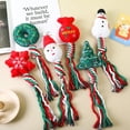 thumbnail image 1 of juguete de peluche con diseño navideño para limpiar los dientes, cuerda con nudo para mascotas, juguete masticable duradero para perros y gatos, suministros para limpiar los dientes. Corona navideña, 1 of 7
