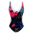thumbnail image 3 of swimsuit women Womens V Neck Flower Printed Swimsuit Bikini Swimwear, 3 of 3