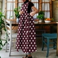 thumbnail image 4 of Uootdi Robes Tablier pour Femmes Col Ras du Cou Sans Manches à Pois avec Poche Robes Maxi Boho Légères Amples Robes Chasubles Cadeau, 4 of 7