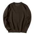 thumbnail image 4 of Zylanna Men's Big & Tall Long Sleeve Sweatshirt, V-Neck Loose Fit Solid Color Fall and Winter Casual Pullover Tops for Daily Wear Brown, 4 of 9