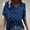 Dark Blue, variant on Women's V-Neck Scale Print T-Shirt, Digital Graphic Loose Short Sleeve Top, Summer Sea Theme Fashion Tee, Breathable Lightweight Beach Party for Ladies, Multicolor, S-3XL