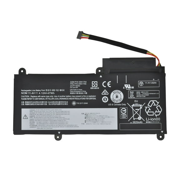New 45N1752 11.4V 47Wh 45N1753 45N1754 45N1755 45N1756 45N1757 Laptop Battery for Lenovo ThinkPad E450 E450C E455 E460 E460C E465 E475 E470 Series 4120mAh