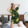 thumbnail image 5 of Daiia Fresh Avocados Pattern Womens Pajama Sets Short Sleeve Pajamas for Women Sets Soft Lounge Sets Casual Round Neck Sleepwear PJS-3X-Large, 5 of 7