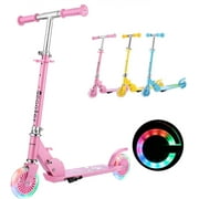 Generic Kick Scooter for Kids Ages 3-10 with 2 PU Light up Wheels, 3 Adjustable Height Kids Scooters 2 Wheel for Girls and Boys , 5 Lbs. Lightweight Folding Kids Scooter, 110 Lbs. Weight Capacity