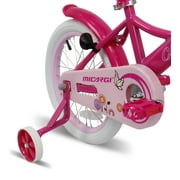 Micargi 16 inch Girl Kids Bike with Basket Girls with Training Wheels 4 5 6 7 Year Princess Toddler Barbie Pink