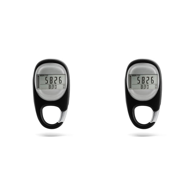 Toystoory Podómetro para caminar con pantalla digital con llavero con clip Ejercicio preciso Seguimiento de pasos Contador deportivo para exteriores Negro 2piezas Toystoory CBP375792