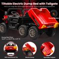 24V Ride on Toys, 2 Seater Ride on Dump Truck for Big Kids with Trailer