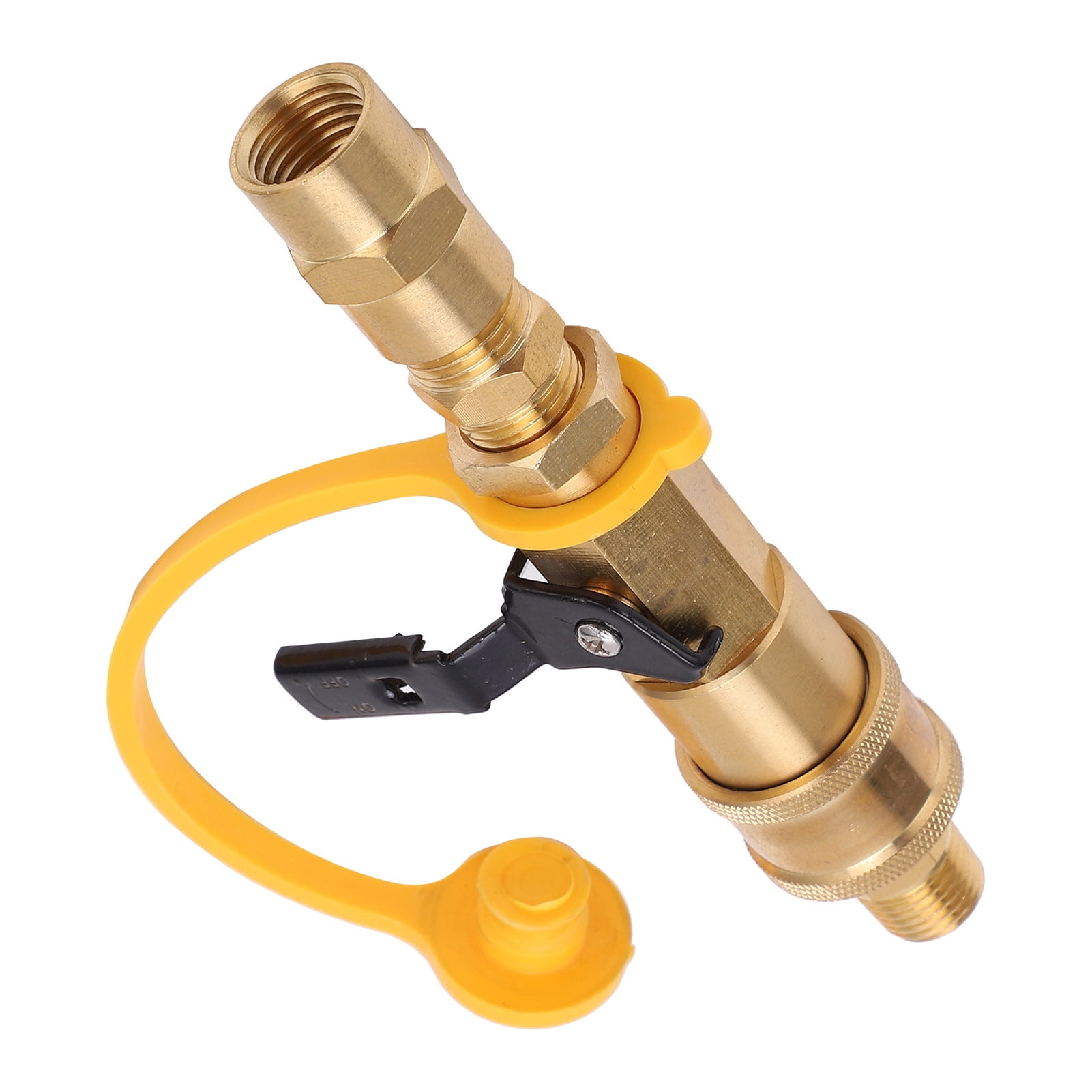 LYUMO RV Propane Quick Connecting Adapter 1/4 Inch Shutoff Valve And