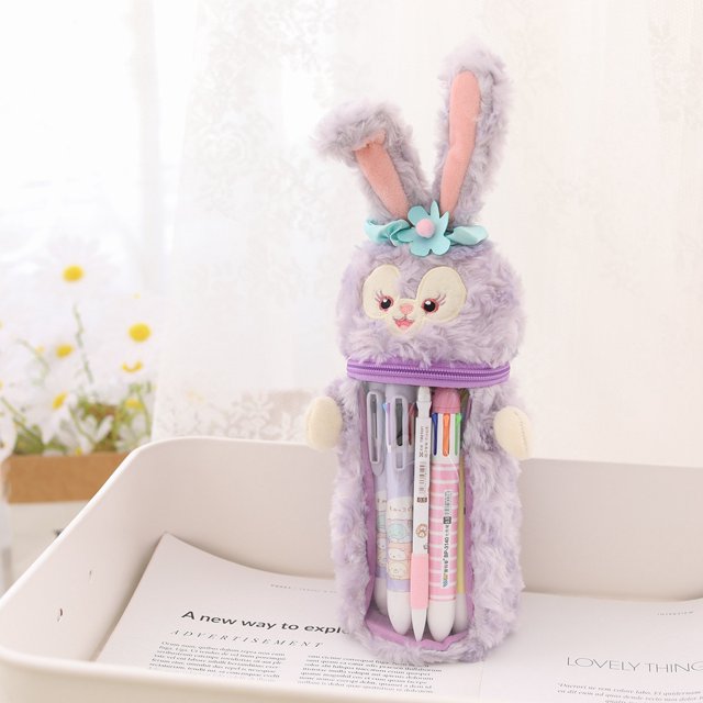 Kawaii Sanrio Melody Kuromi Peluche Muñeca Niñas Gran Capacidad Pluma Titular De Dibujos Animados Transparente Anime Plushie Estuche