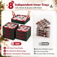 thumbnail image 5 of Yexmas Large Christmas Ornament Storage Box,Holiday Decoration Ornament Storage with Reinforced Handles & Extra Pockets,Green, 5 of 7