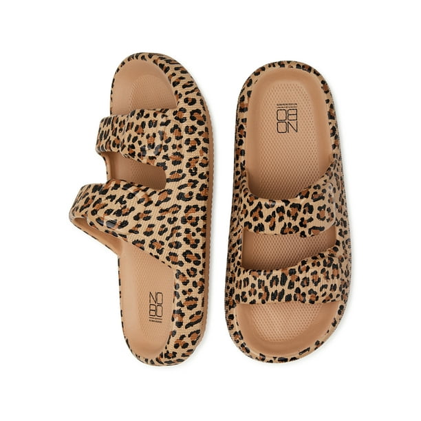 No Boundaries Womens 2 Buckle Comfort Slide - Walmart.com