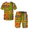 thumbnail image 3 of Conjunto de chándal para hombre, estilo bohemio, hippie, estilo hippie, años 60 y 70, estilo bohemio, informal, camisa y pantalones cortos, disfraz de cosplay étnico, 3 of 5