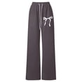 thumbnail image 4 of UACY Girls Bow Sweatpants Baggy Wide Leg Sweat Pants with Pockets Elastic Waist Mid Rise Teen Casual Cute Kids (Dark Gray, 7-8 Years), 4 of 4