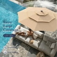 thumbnail image 3 of Summit Living 10ft Patio Umbrella with Solar Lights 3-Tier Vented Outdoor Market Umbrella with Auto-Tilt – Beige, 3 of 8