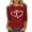 Red, variant on KIHOUT Women's Romantic Intertwined Heart 3/4 Sleeve Top - Black, Perfect for Valentine’s Dates & Daily Outfits (S-5XL)