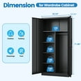 thumbnail image 3 of Fesbos Metal Storage Cabinets Lockers with Lock Door, 72'' Clothing Coat Steel Storage Freestanding Wardrobe for Office, Home, Employee,Gym,Fire Department, 3 of 10