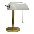 thumbnail image 2 of 12.5 Inch White Bankers Lamp, 2 of 2