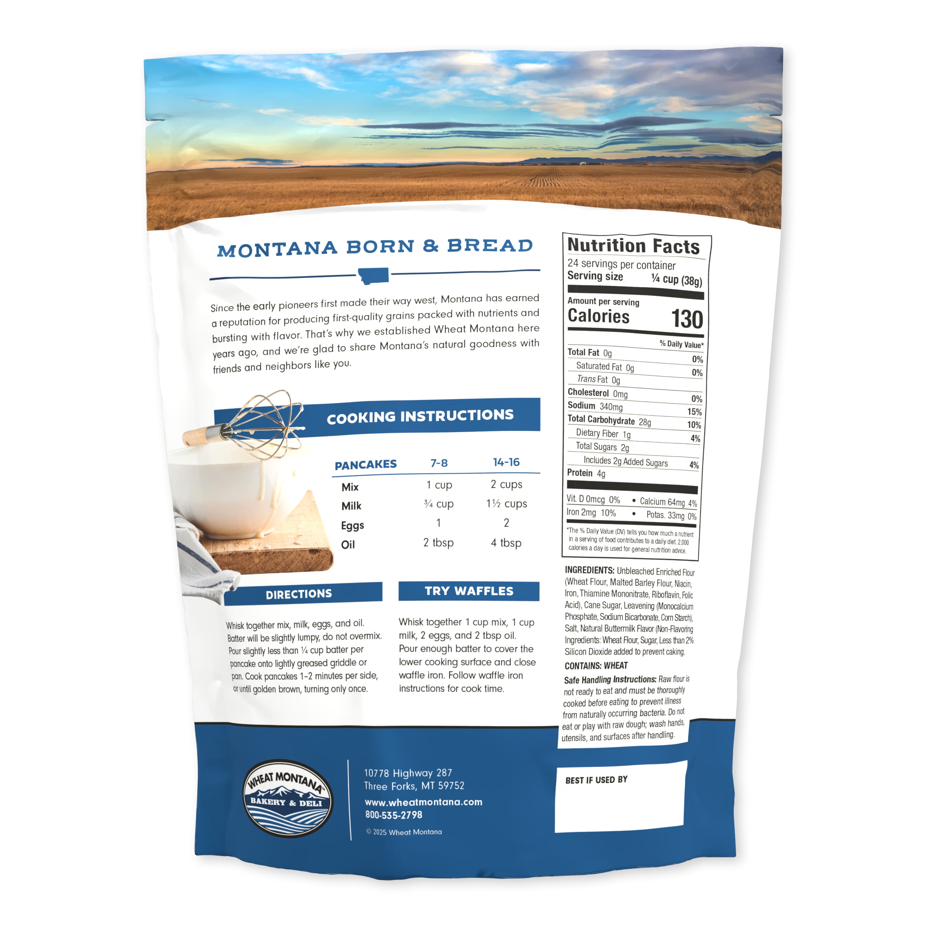 (4 pack) Wheat Montana Buttermilk Pancake Mix, 2 lb