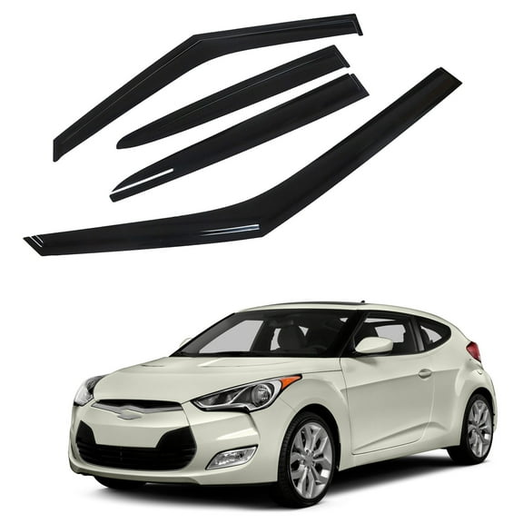 Genrics 4 PCS Side Window Vent Visors Rain Guards Deflectors Smoke Replacement for 2011-2017 Veloster