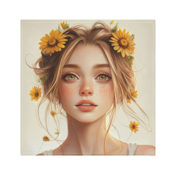 Napkin Satin Napkin 20*20Inchx1 Kitchen Towel Dinner Plate Towel Decorative Towel Napkin Tea Towel Suitable For Kitchen Table Cartoon Autumn Beauty