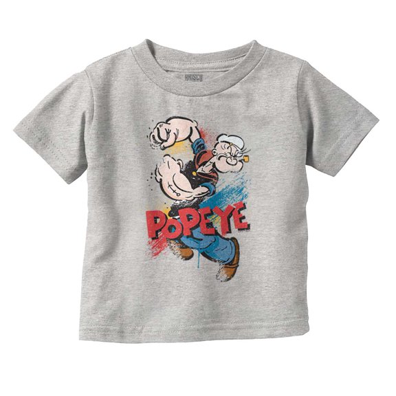 Popeye the Sailor Retro Cartoon Comic Toddler Boy Girl T Shirt Infant Toddler Brisco Brands 12M
