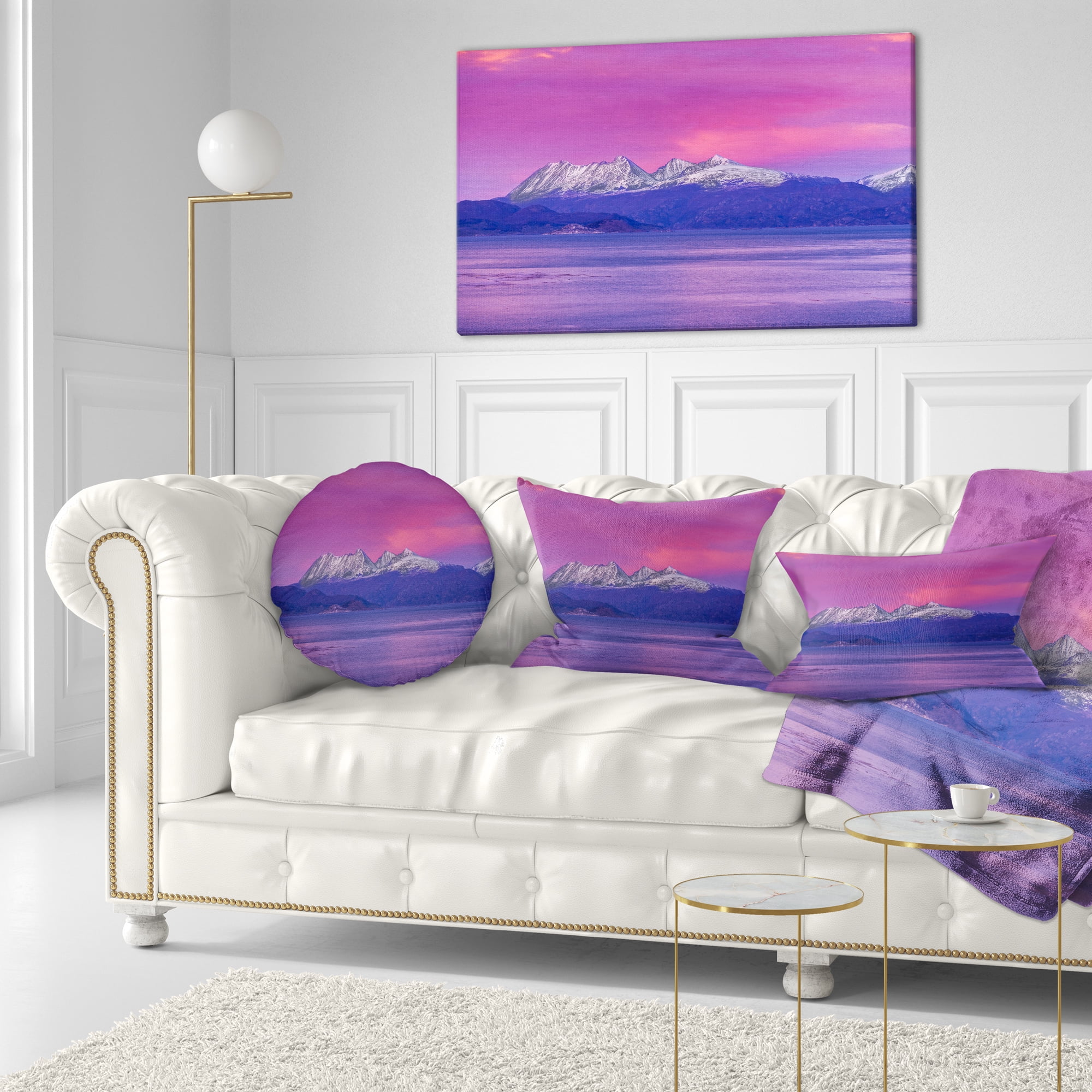 Designart Ushuaia Sunrise Argentina - Beach and Shore Throw Pillow - 12x20