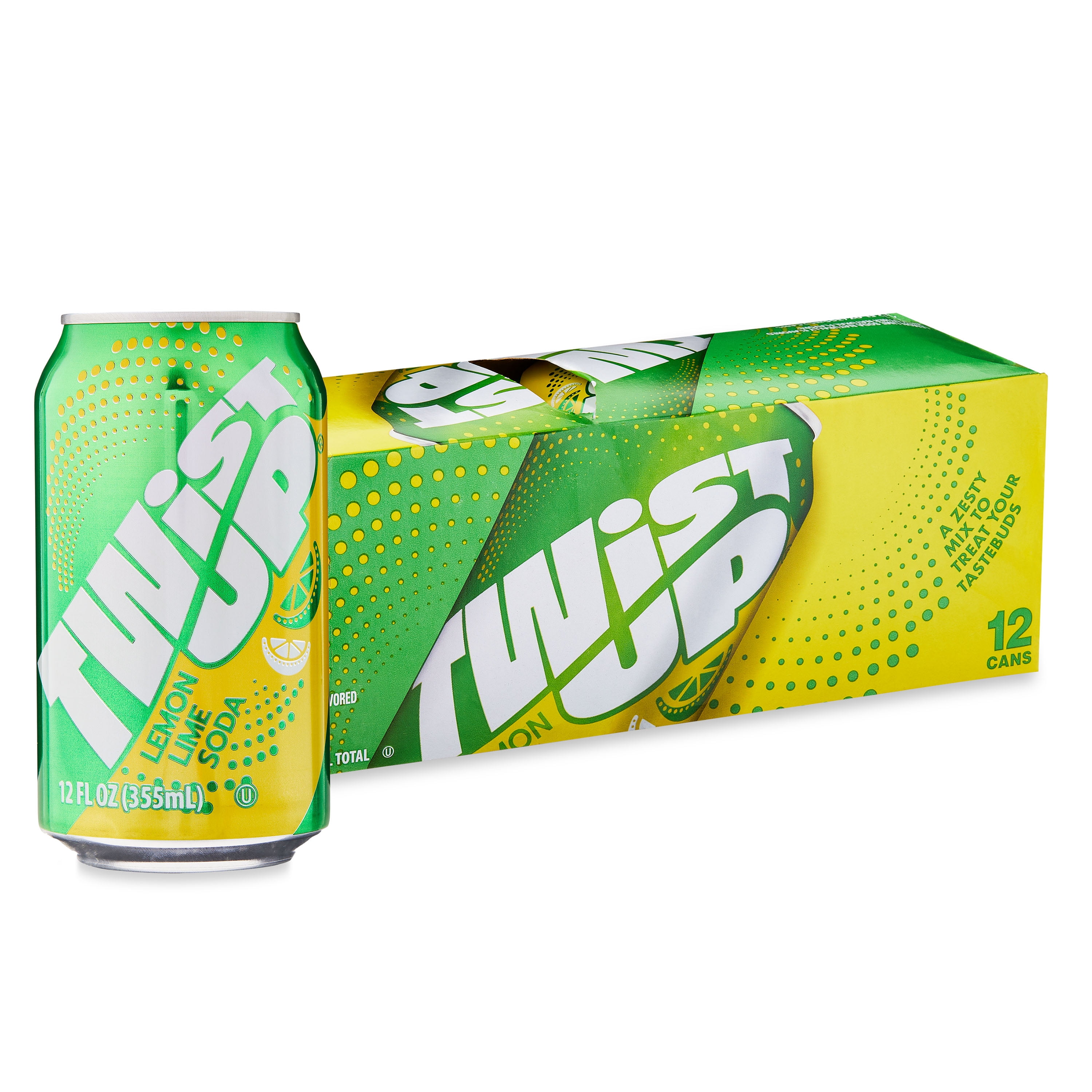 (2 pack) Great Value Twist up Lemon Lime Soda Pop, 12 fl oz, 12 Pack Cans