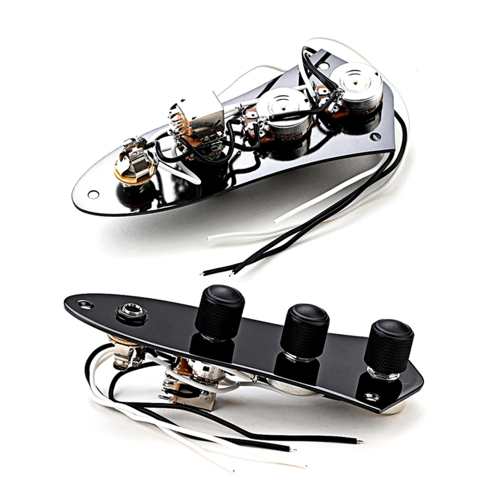 CEORPER Prewired Control Plate Wired Fully Loaded Control Plate with Knurled Knob Bass Guitar Replacement Parts Durable
